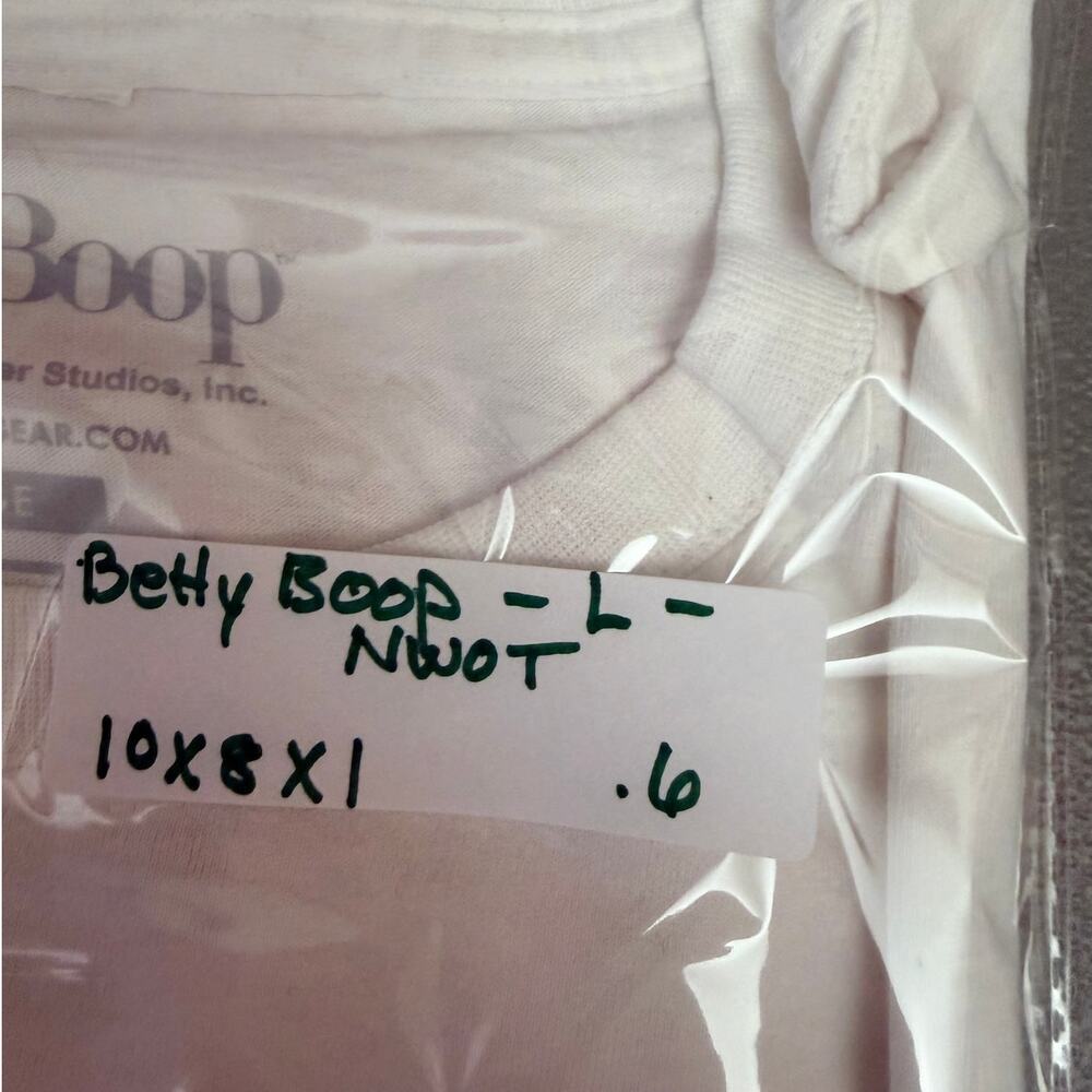 Betty Boop Leopard Dress White Graphic Tee Large NWOT - Picture 7 of 7
